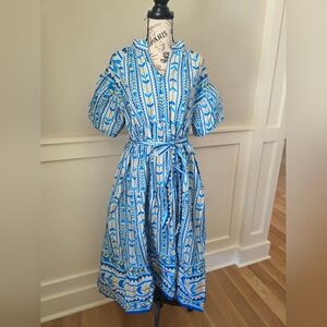 Amalfi Coast Inspired Printed Midi Dress-NWT